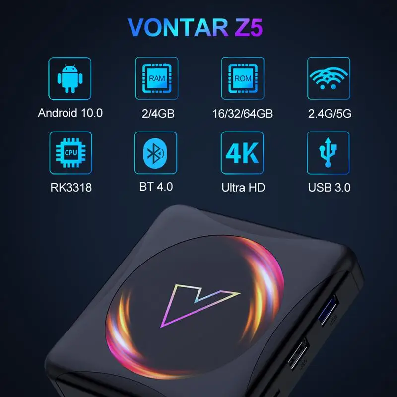 Z5 Smart TV Box Android 10 RK3318 Rockchip 1080p HD 4K Dual Frequency Set Top Box for Google Play Media Player Protable New