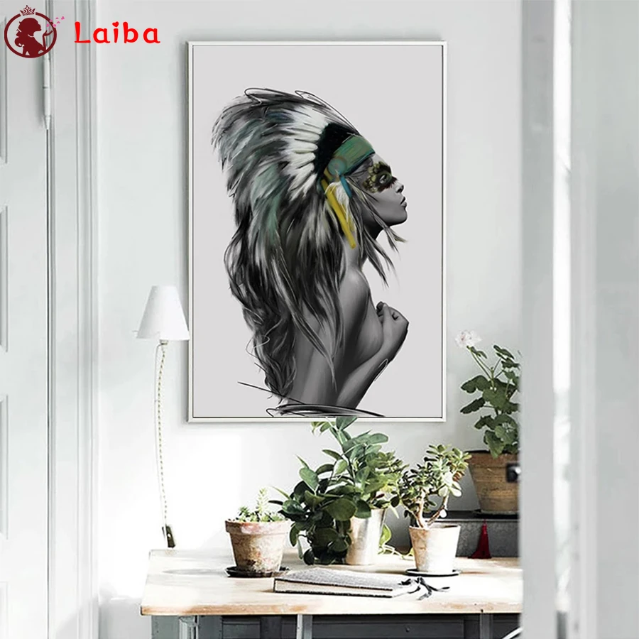 

5d мозаика, алмазная живопись, современное искусство, сексуальная женщина, перья, алмазная вышивка, алмазная вышивка крестиком, домашний дек...