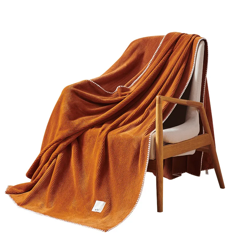 

Nordic Milk Velvet Double-Layer Composite Waffle Blanket for Nap Office Air Conditioning Sofa Leisure Blanket Home Decoration