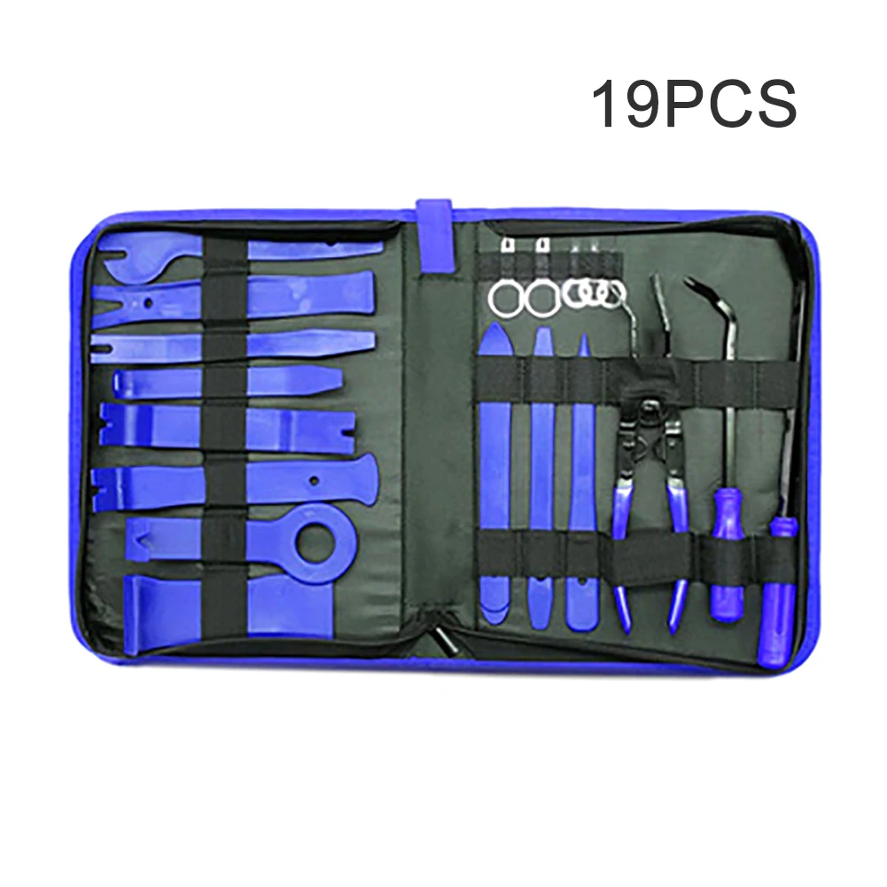 

Auto Removal Tools Set For Interior Trim 19Pcs Oxford Cloth Bag With Zipper Portable Car Repair Accessories