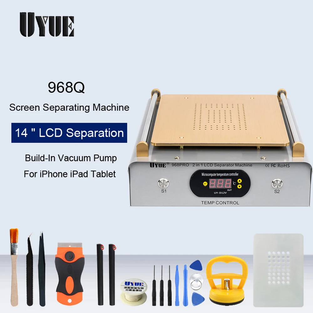 UYUE 14 дюймовый ЖК дисплей Экран ремонт Сепаратор машина для телефонов iPhone iPad Tablet