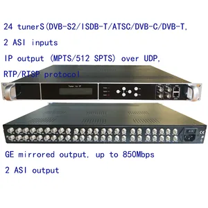 24 DVB-S2 to IP/кодировщик ASI, DVB-T/C to IP/ASI, Φ to IP/ASI выход, 1080P Multi-ISDB-T