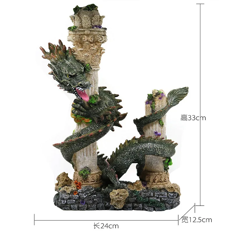 

Chinese Dragon Resin Sink Action Figure Quick Landscap Aquarium Fish Tank Hiding House Decoration Crafts Toys Accessories Gift