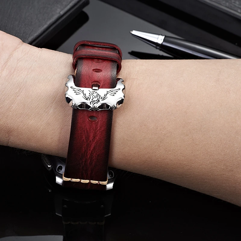 Genuine leather strap For galaxy watch 42mm 46mm decompression chinese zodiac watchband for Huawei GT 2P 22mm Amazfit Bip 20MM