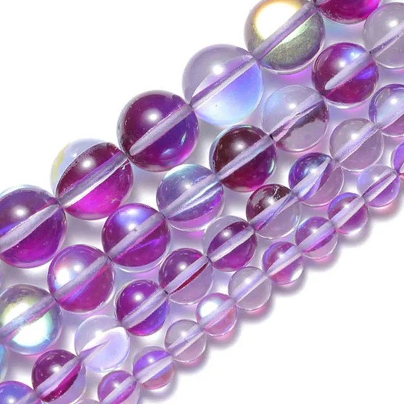Оптовая продажа фиолетовый прозрачный Австрийский Кристалл Камень Круглые
