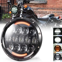 e mark dot approved 7 inch motorcycle halo drl light for rod fatbob heritage softail slim deluxe switchback road king