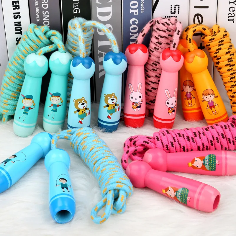 Детский скакалка деревянный мультяшный ученик мальчики и девочки Милая ручка