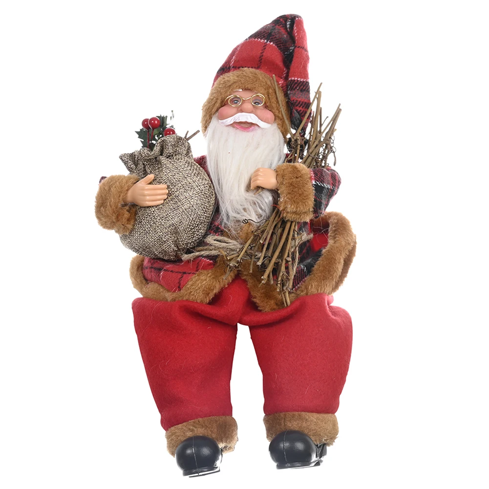 Рождественские украшения Санта Клаус сидящая стоячая кукла подарок милая мягкая