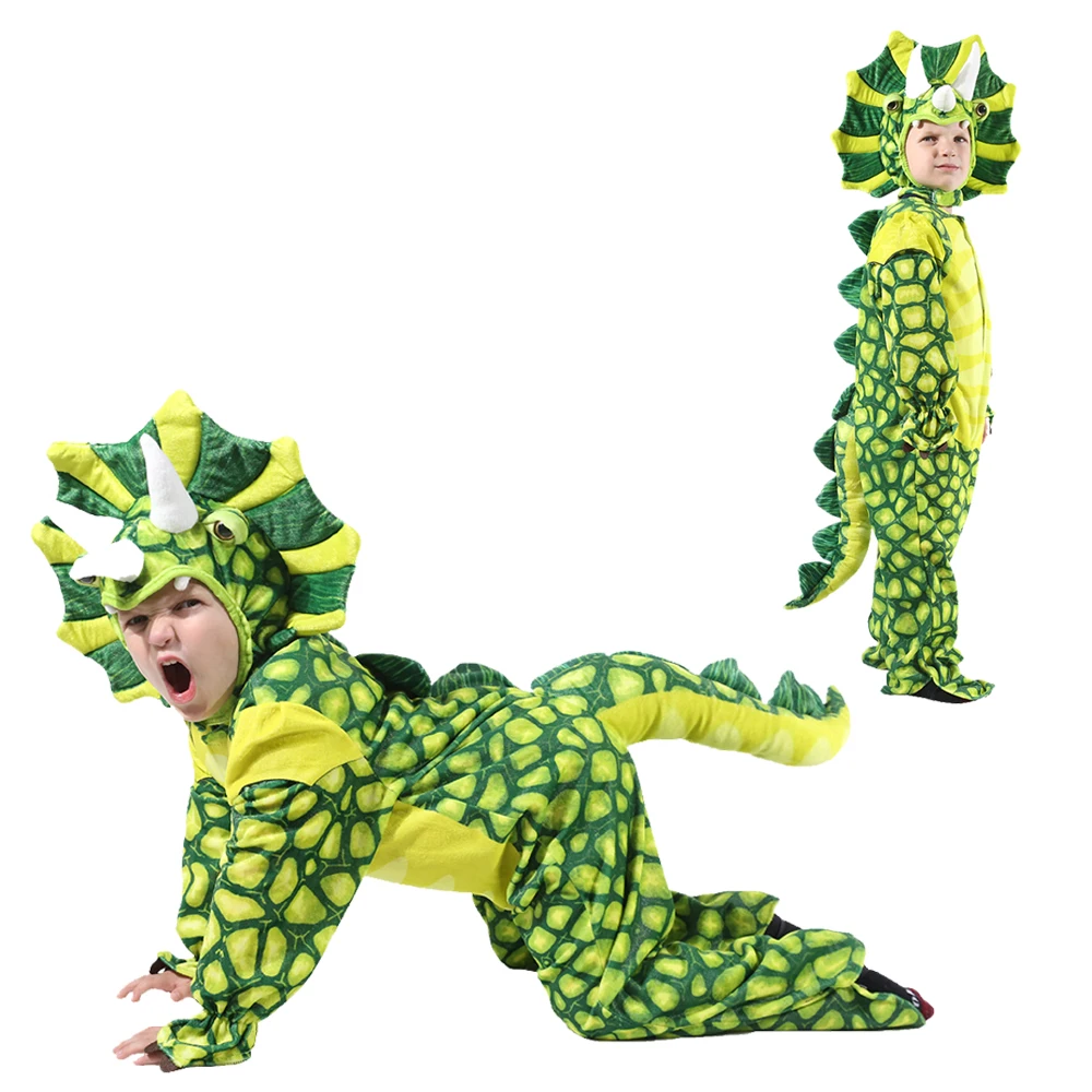 Смешные костюмы для маленьких мальчиков на Хэллоуин T Rex рождественские косплея
