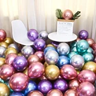 Глянцевые металлические жемчужные латексные шары, плотные хромированные металлические шарики, украшения для дня рождения, свадьбы, детские игрушки для будущей мамы, 1020 шт.