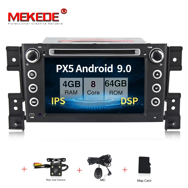 CAR DVD CAMERA HD 2DIN DSP ips Android 9,0 4G Автомобильный gps 2 DIN dvd-плеер для SUZUKI GRAND VITARA 2007-2013 gps Радио стерео экран навигация - Цвет: CAR DVD CAMERA