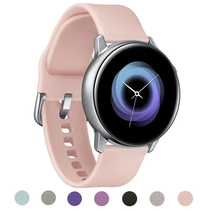 20 мм силиконовые ремешки для samsung galaxy watch active pulseira полосы спортивный ремешок 42