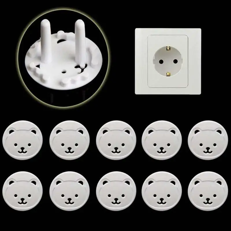 10 шт. Европейский стандарт медведь утолщенная круглая головка детская розетка