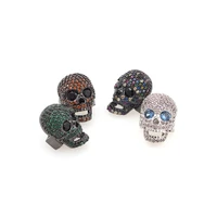 skull head spacer beads fashionable and exquisite brass zirconite gothic charm diy bracelet make supplies