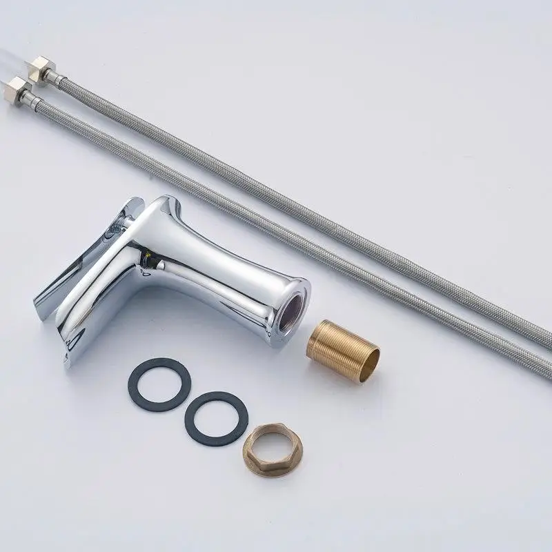 Бесплатная доставка смеситель для раковины золотой белый хром Однорычажный