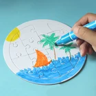 Пустая картина-раскраска, пазл из бумаги, белая форма, самодельные изделия, Монтессори, развивающая картина-граффити, игрушки для детей