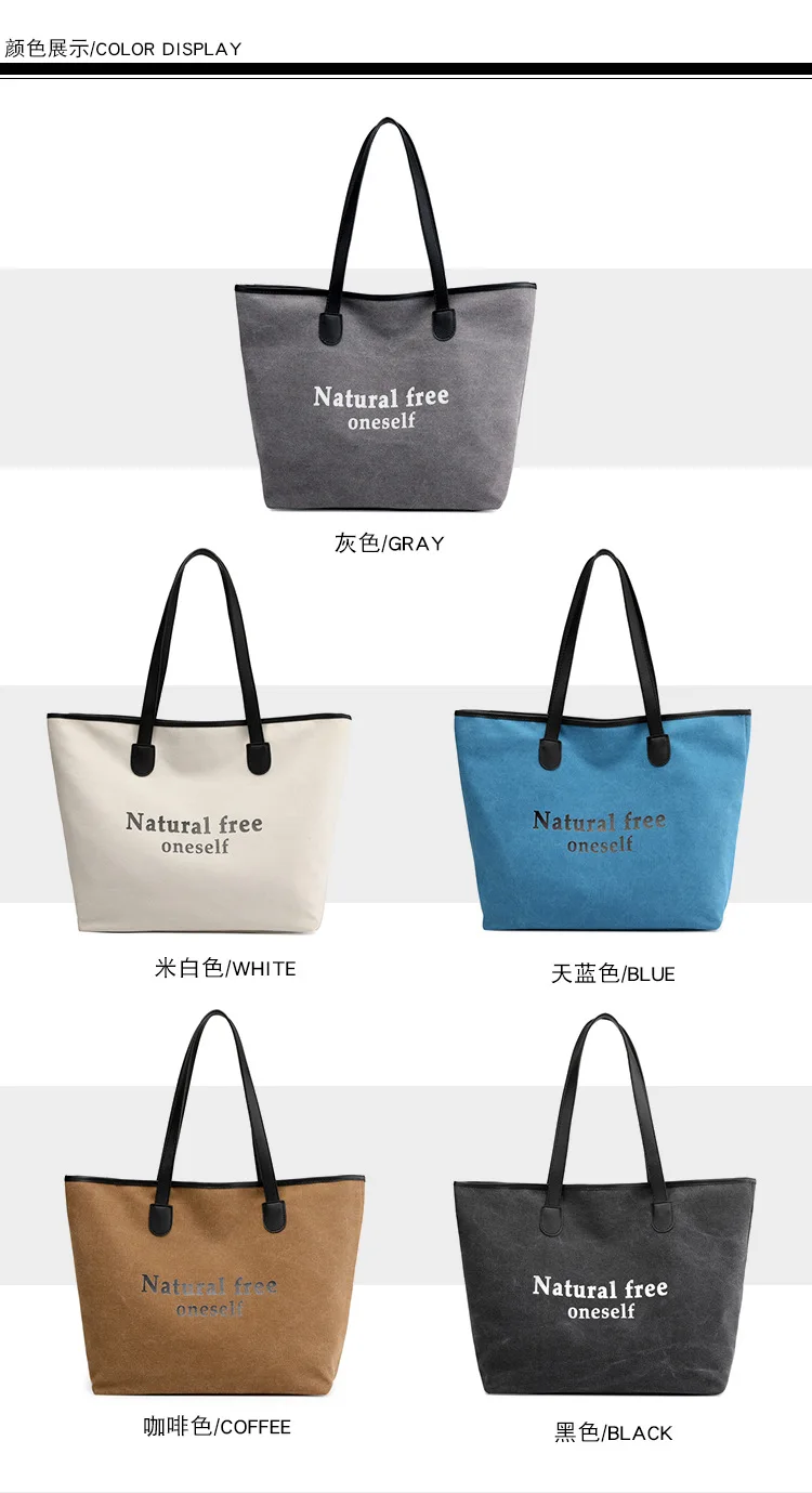 Large-capacity Ladies Bag Canvas Casual Female Shoulder Shopping Handbag | Багаж и сумки