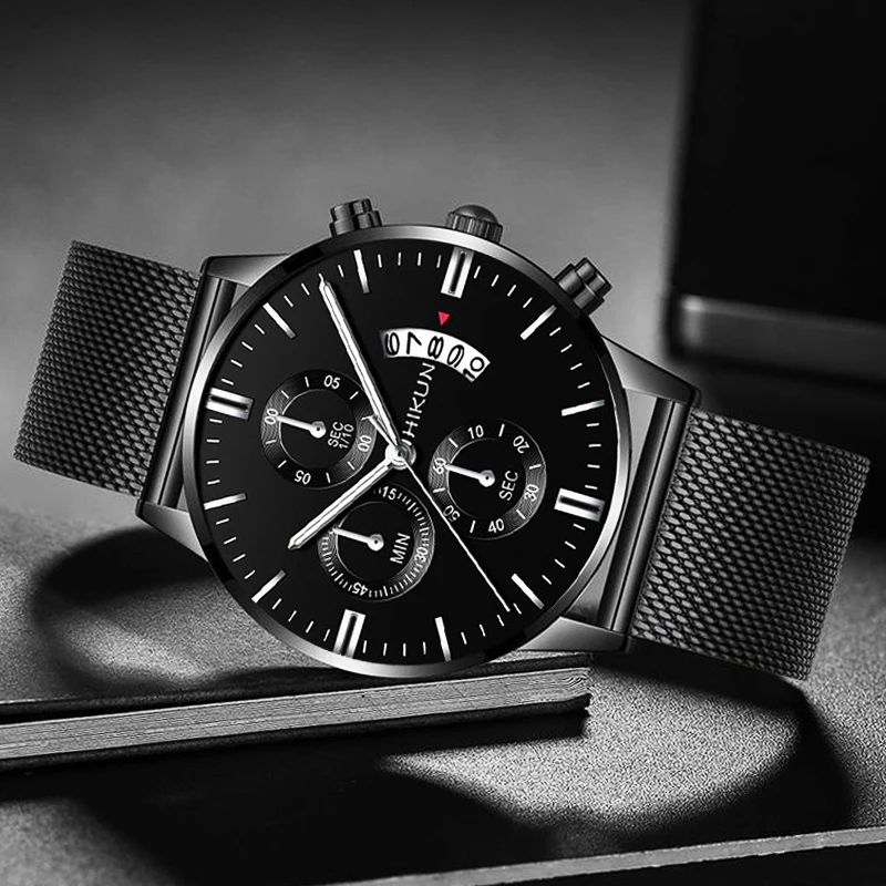 2021 manner Uhren Luxus Berühmte Marke Manner Edelstahl Mesh Gurtel Kalender Uhr Business Quarzuhr Relogio Masculino |