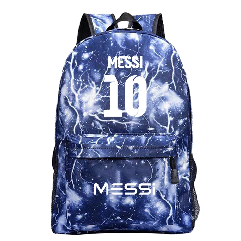 Популярный Футбольный рюкзак Messi10 с новым рисунком для ноутбука Mochila, модный мужской рюкзак для мальчиков и девочек, Мужская и Женская дорожная сумка для ноутбука