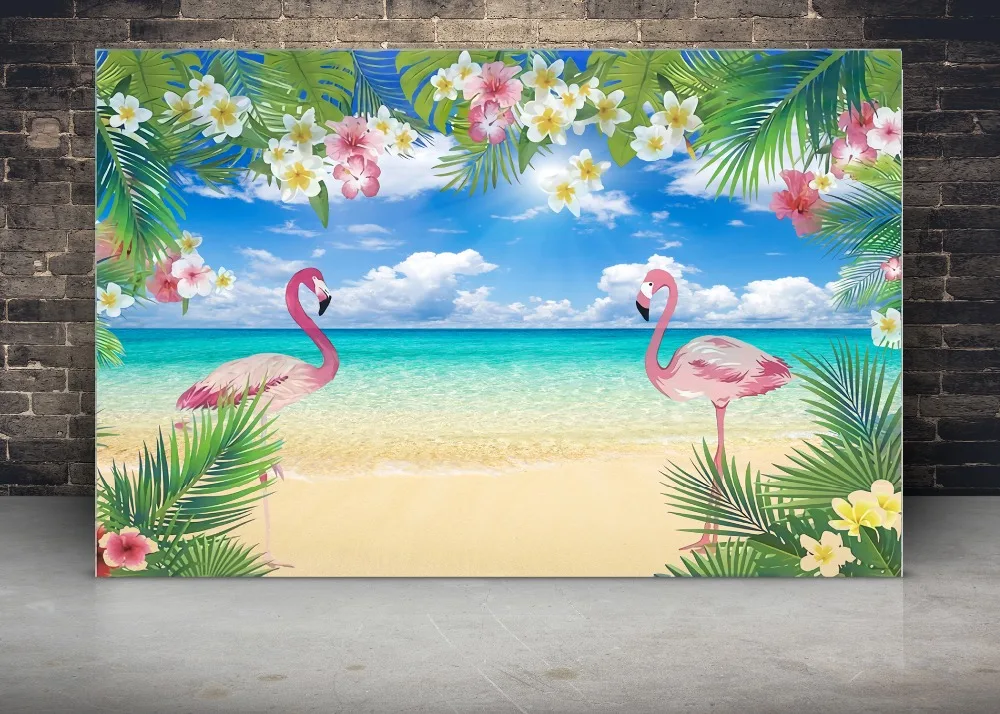DePhoto Flamingo пляжные вечерние бесшовные виниловые фоны для фотосъемки