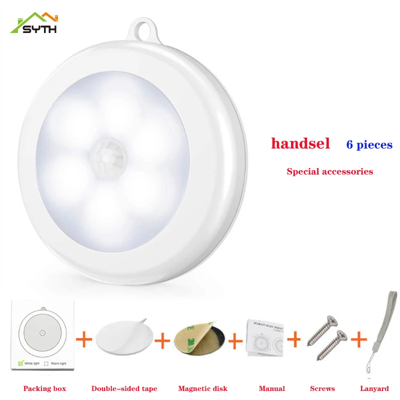 

Infrared PIR Motion Sensor 6 led Night Light Wireless Detector Light Wall Lamp Light Auto On Off Closet sensor light
