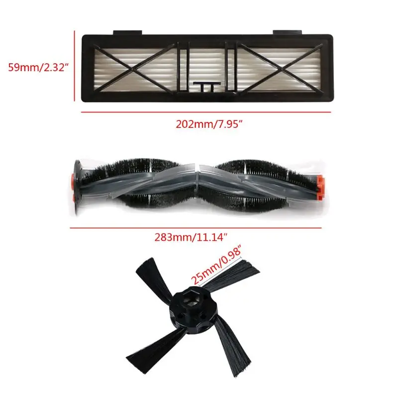 

Sweeper Spare Parts Set Roller Brush Hepa Filter Side Brush for Neato D Series Sweeper Spare Parts