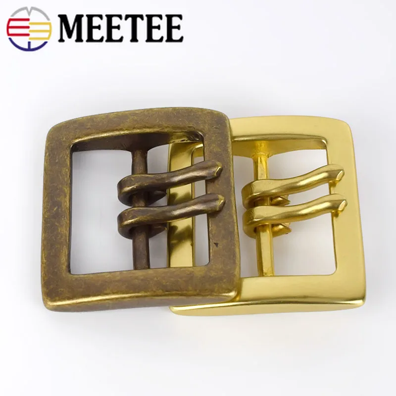 Meetee 1 шт. ID 40 мм Ретро Твердые Латунные Пряжки для ремня мужские металлические