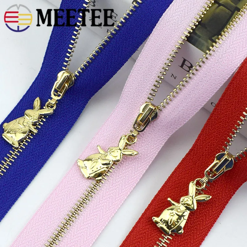 Meetee 2/5 шт 40 70 см 3 # металлическая молния с открытым концом цвет золотой зуб Авто