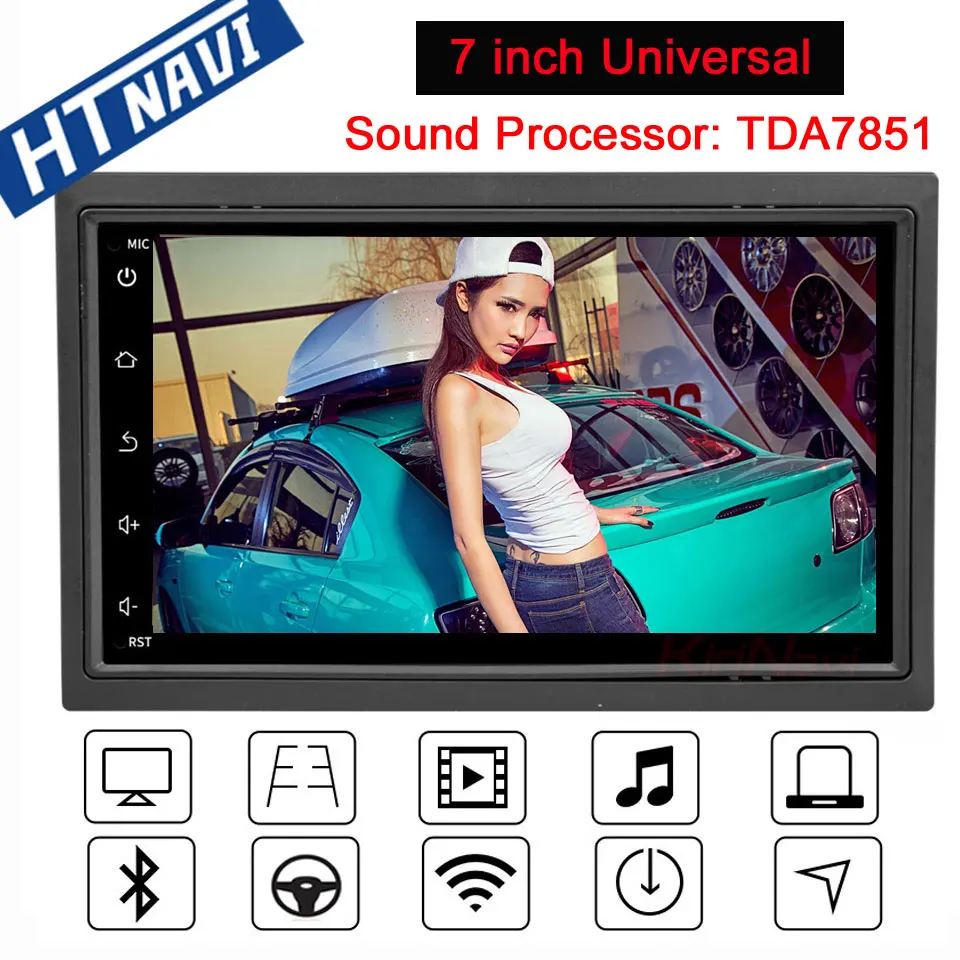 Восьмиядерный Android 7 2 Din Автомобильный мультимедийный плеер навигация для стерео