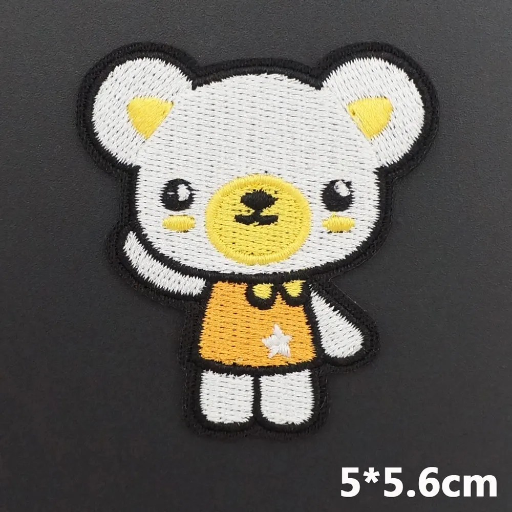 Милая кошка кролик медведь тигр вышитые самоклеющиеся нашивки для одежды