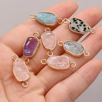 3pcs natural stone irregular faceted connector flash labradoriteamazonite for jewelry making diy necklace bracelet accessory