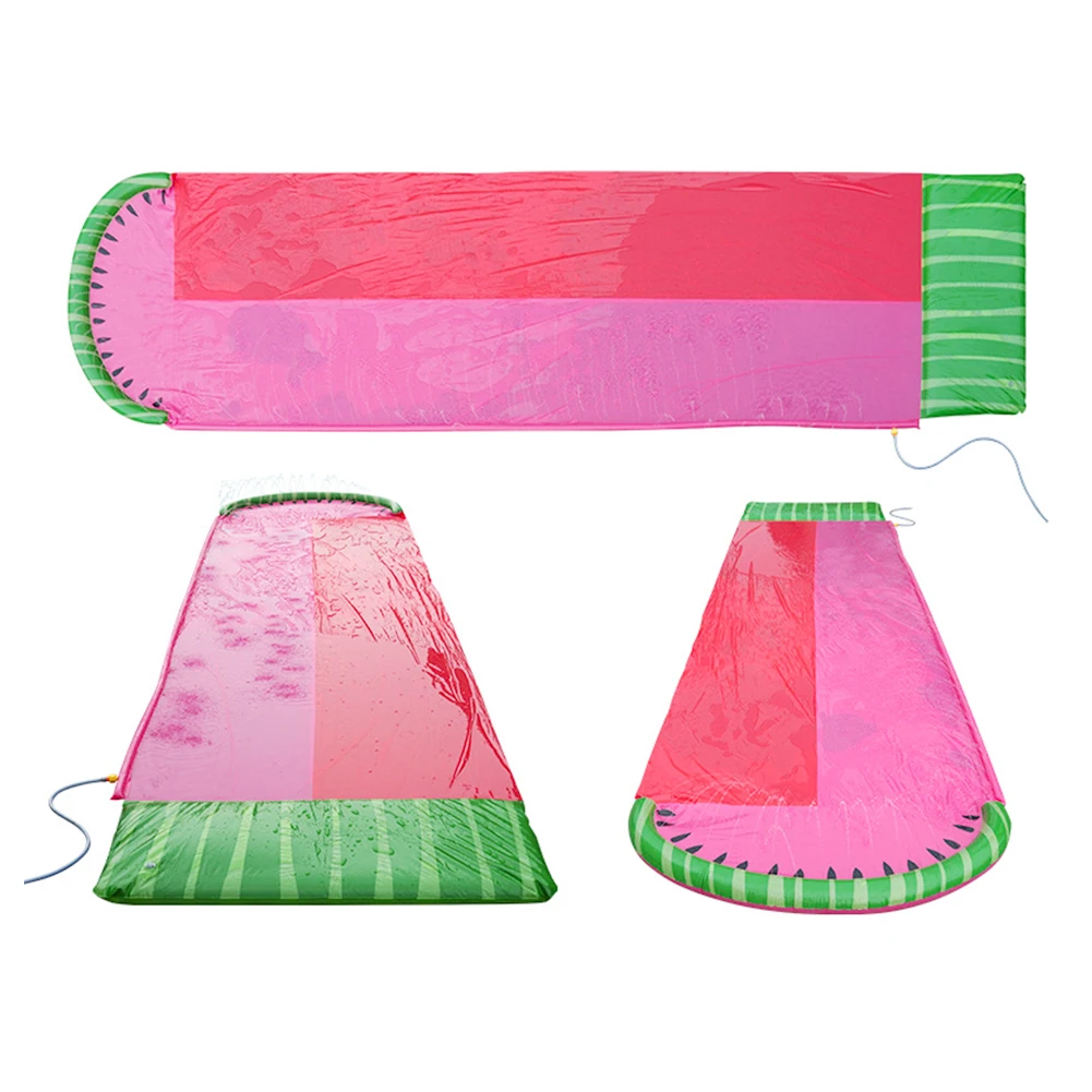 

Inflatable Summer Dual Lanes PVC For Kids Games Spray Water Slide Outdoor Toys Watermelon Pattern Garden Lawn Slip Splash Pool