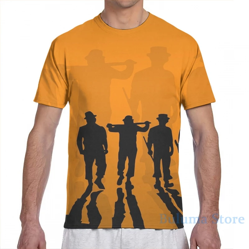 Заводная оранжевая футболка с силуэтом дроогов для мужчин и женщин модная со