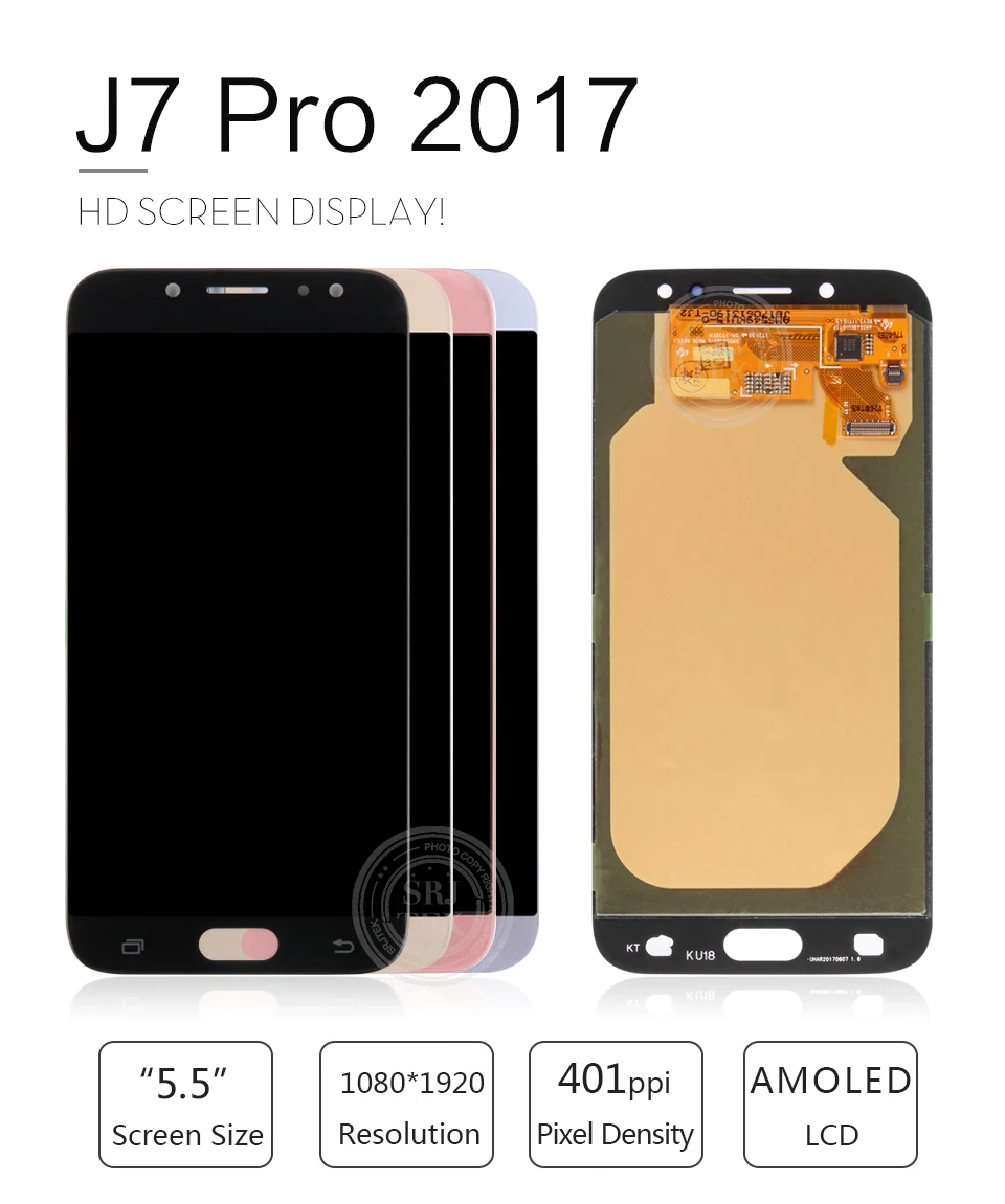 Для samsung Galaxy J7 Pro J730 J730F J730M J730H ЖК-дисплей кодирующий преобразователь сенсорного экрана в сборе Super AMOLED