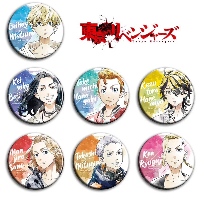 

58mm Tokyo Swastika Revengers Brooches Animation Peripheral Badges Cartoon Anime Pins Factory Direct Supply Clothing Decoratings