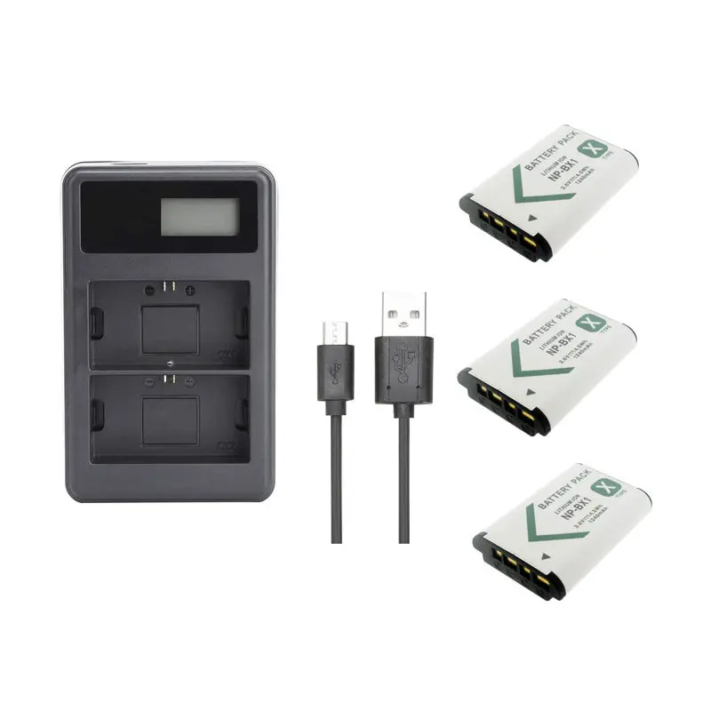 NP-BX1 NPBX1 BX1 аккумулятор+ зарядное устройство для sony Cyber-shot RX1, RX100, WX300, WX350, HX300, HX50V, HDR-AS50, AS200V, CX240, PJ275 X1000V - Цвет: Синий
