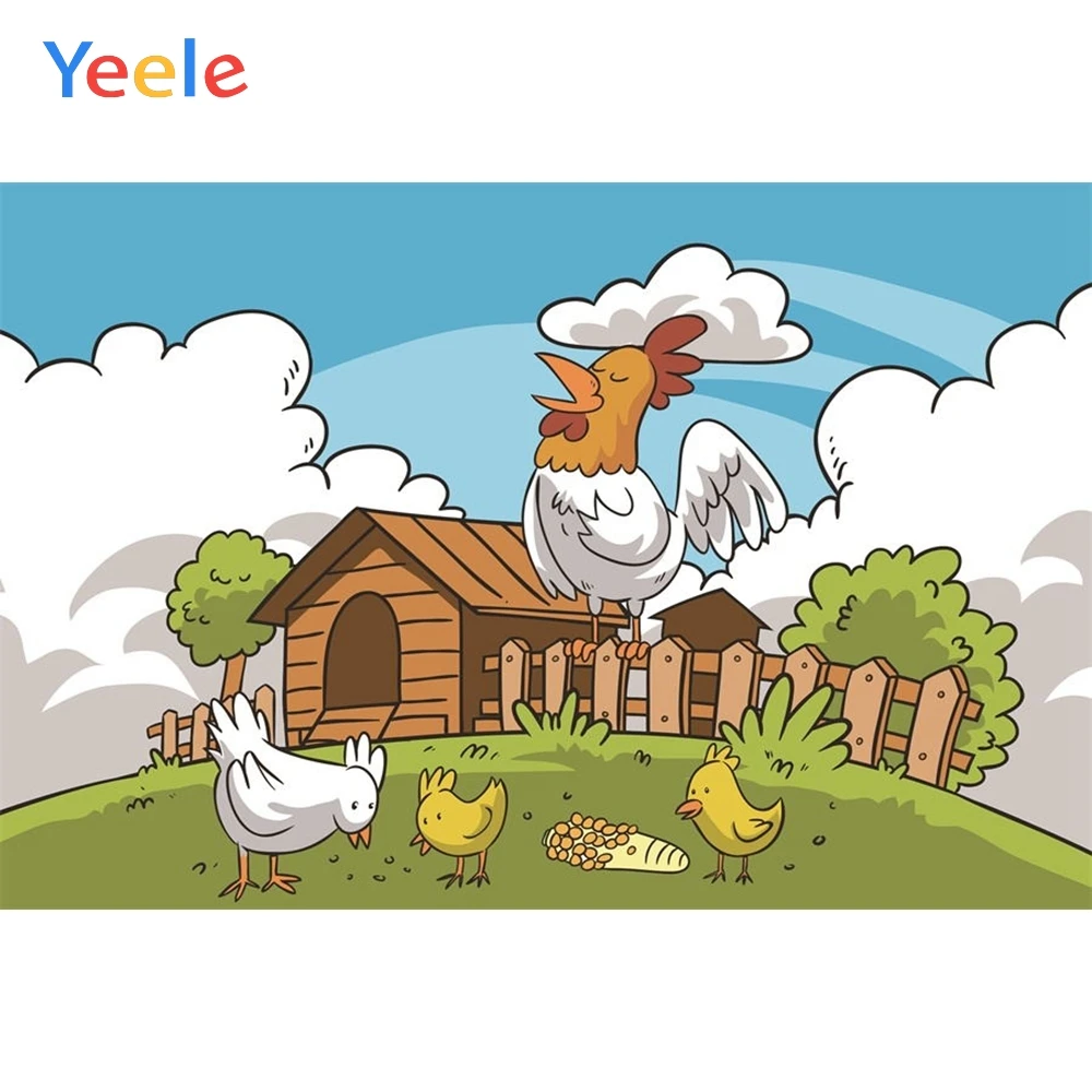 Yeele детский день рождения фотографии фоны мультфильм ферма с курицами животных