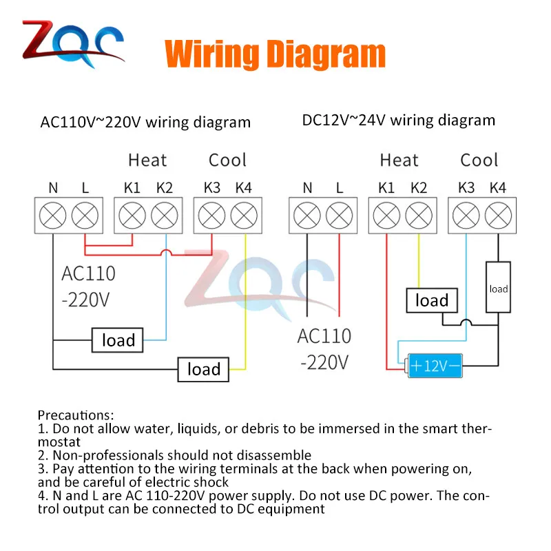W1213 AC 110 -220V Smart Temperature Controller LCD Digital Thermostat Timer Sensor Probe Cool Heat Mode for Incubator Aquarium |