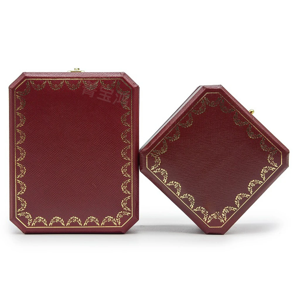 Red jewellery wedding ring box Luxury jewelry gift packaging organizer necklace earring holder Octagon Bracelet package