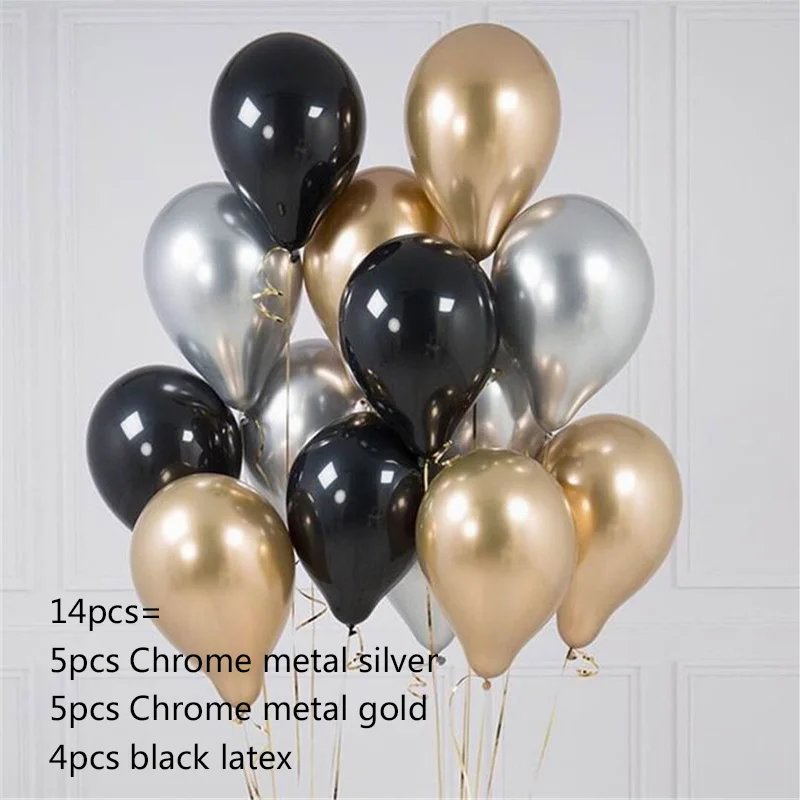 14pcs suit 3 18 шт. белые и золотые конфетти для воздушного шара шары 13 шт. металлические золотые розовые шары для декорации на свадьбу, вечеринку, день рождения - Цвет: 14pcs suit 3