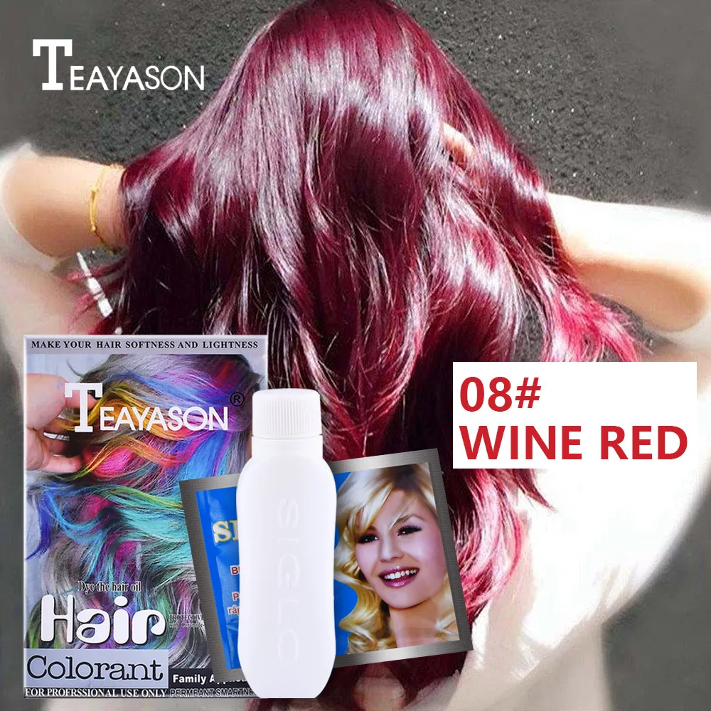 WINE RED 12 цветов Временная Краска для волос Харадзюку крем-краска для волос нетоксичный DIY Краска для волос цвет Перманентный - Цвет: WINE RED