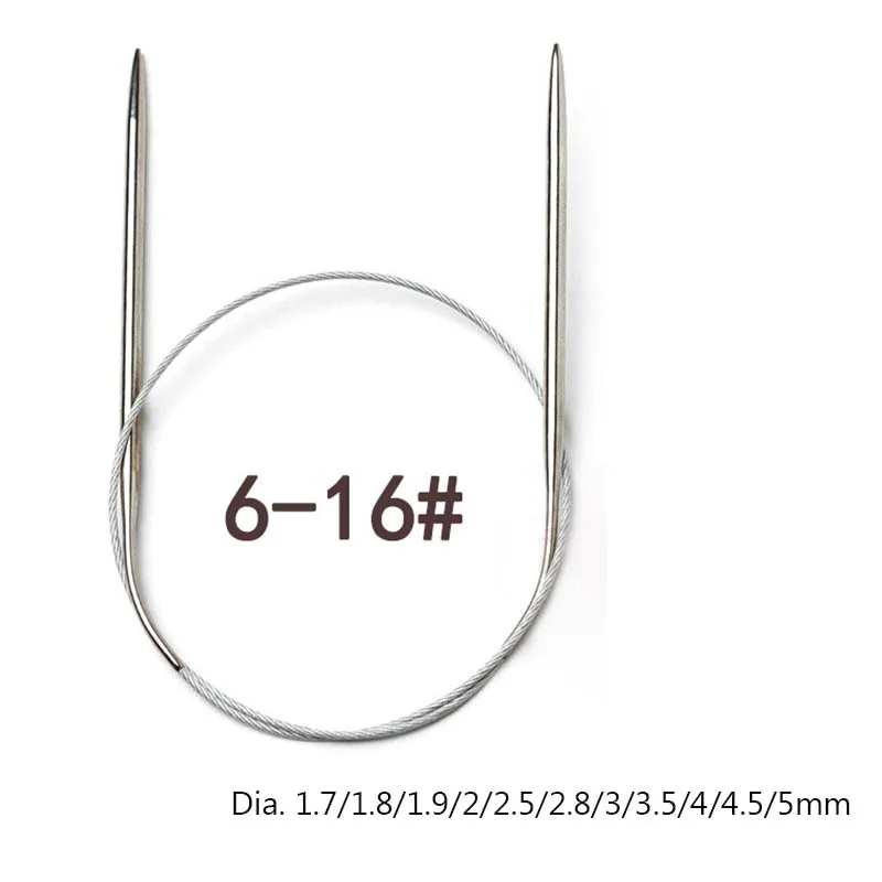 43/60/80 см длинные круговые вязальные спицы из нержавеющей стали рукоделие вязание