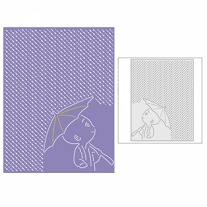 

New 2021 Kid Umbrella Spotty Panel DIY Craft Metal Cutting Dies for Scrapbooking and Card Making Background Embossing No Stamps