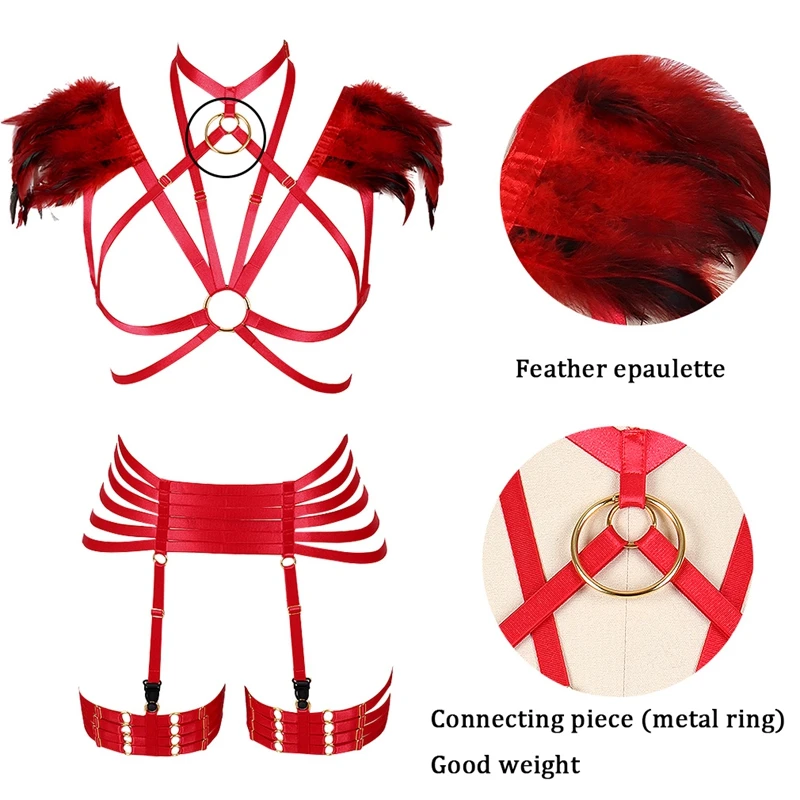 

Holographic Sexy Bdms Bondage Harness Chest Belts Women Strappy Lingerie Cage Hollow Out Bra Goth Garter Belt Suspenders Erotic