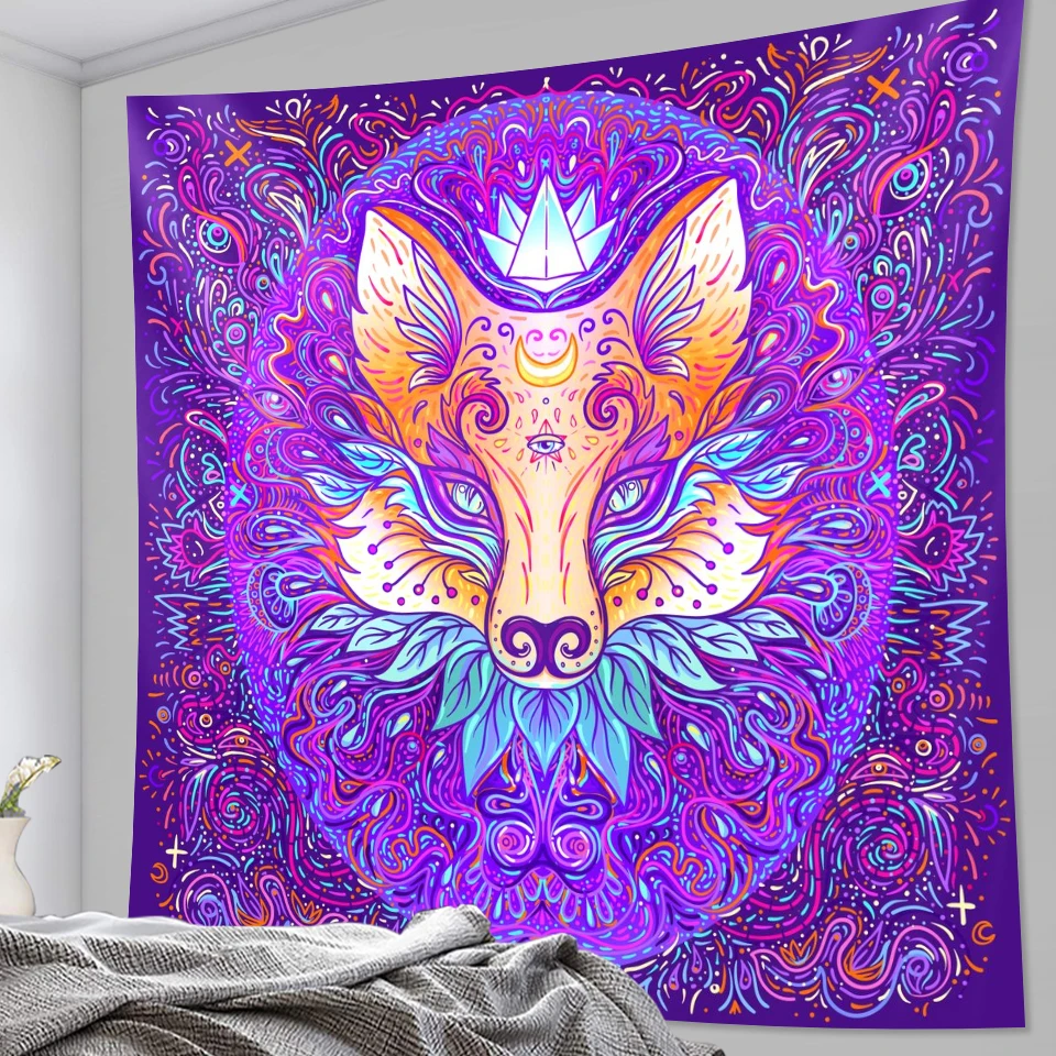 

FFO Buddha Trippy Tapestry Chakra Yoga Mat Meditation Colorful Mandala Wall Blankets Natural Art for Living Room Home Decor