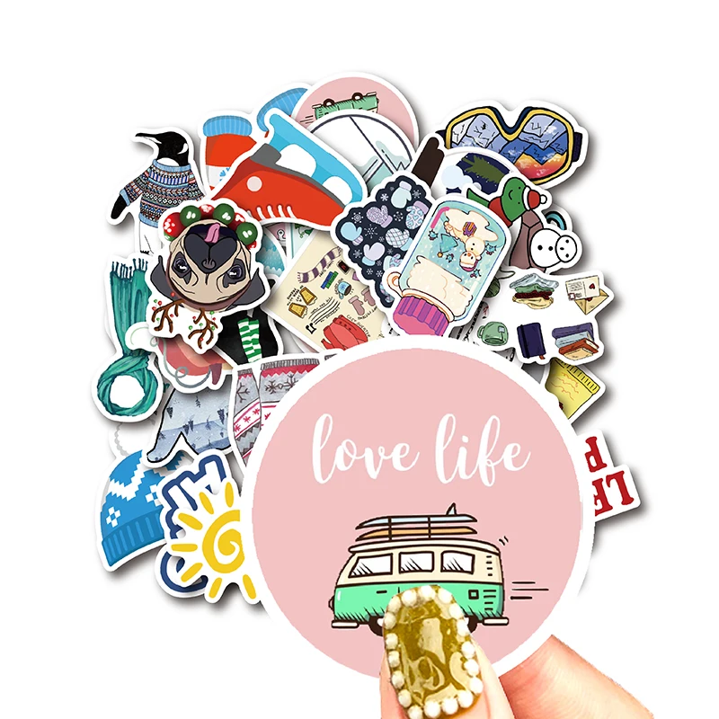 

25/50Pcs Lovely Winter Girls Stickers For DIY Luggage Phone Laptop Graffiti Stickers 100% Vinly Waterproof DIY Decals