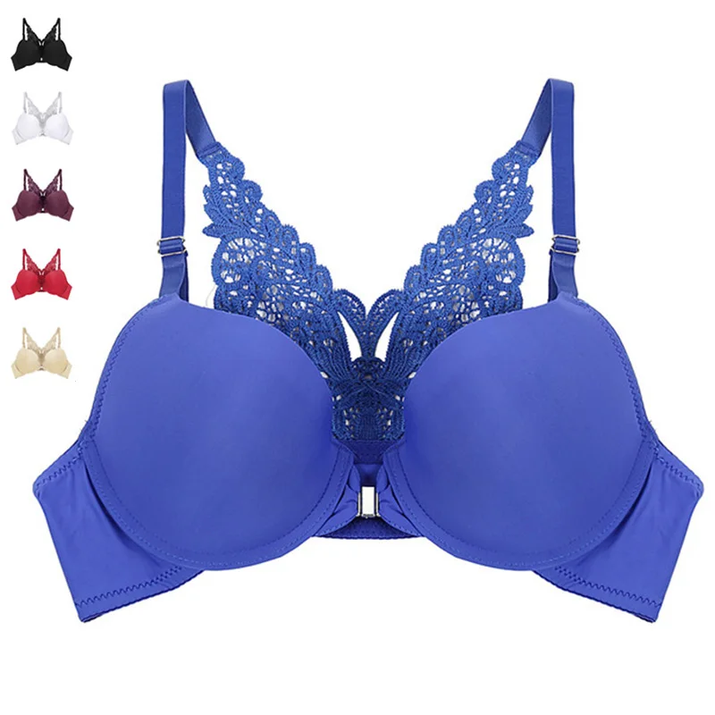 Сексуальный кружевной бюстгальтер для женщин с застежкой спереди пуш ап