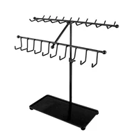 jewellery stand metal display stand with 30 hooks and bottom tray storage for necklace bangles bracelet watches
