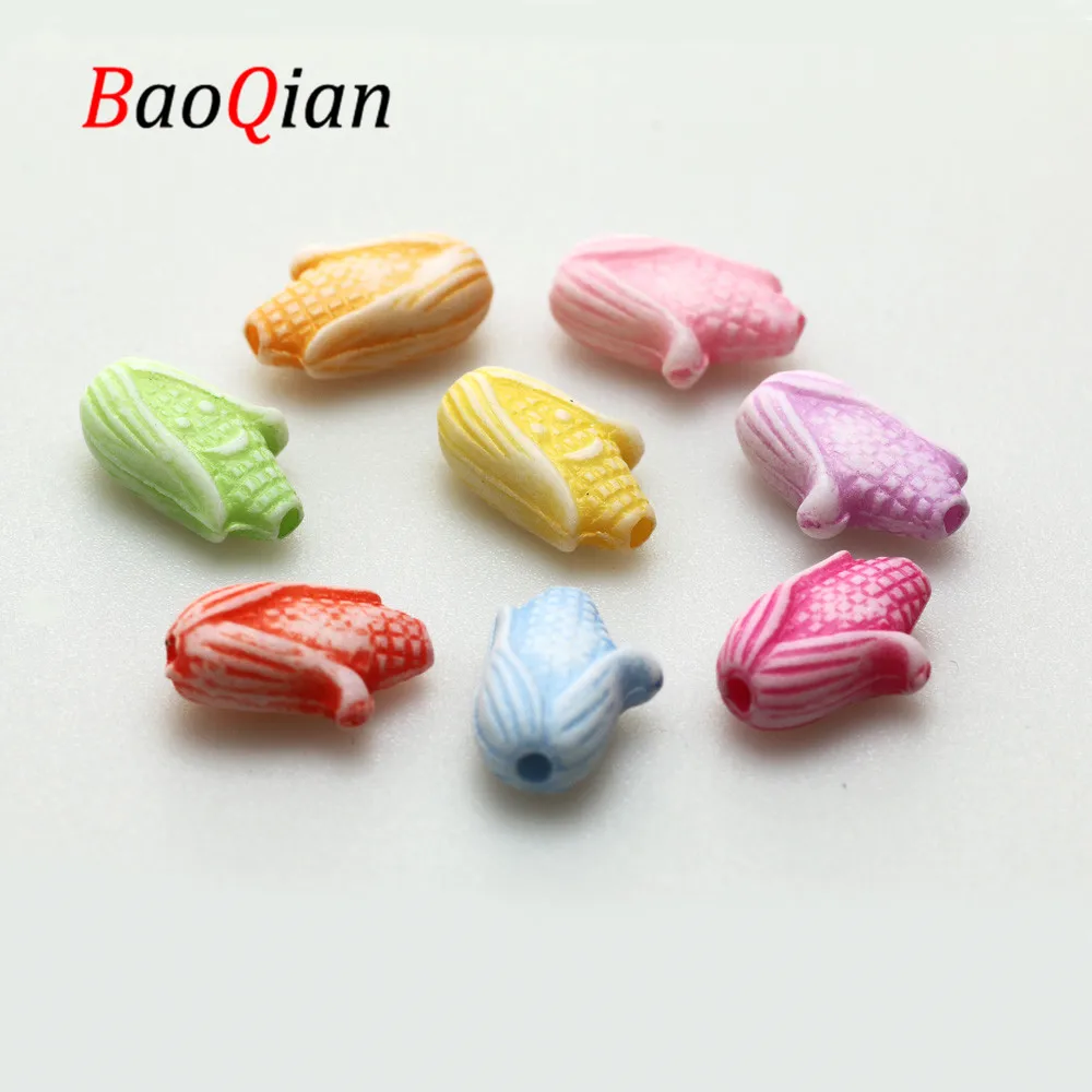 

100pcs/Batch 12x8mm Color Corn Shape Acrylic Loose Beads DIY Jewelry Making Fashion Necklace Bracelet Spacing Beads