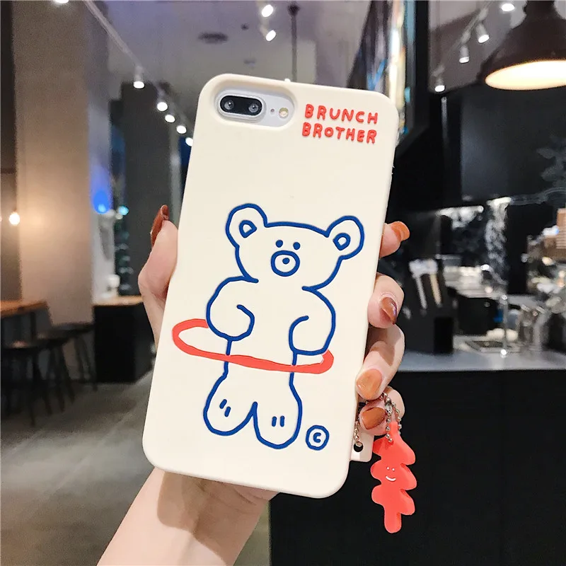 3D Cute Bear Unicorn Cat Rubber Case For iPhone 8 7 6 6S Plus X XS Soft Silicone Cartoon Cover Back For iPhone 5S SE 2020 Capa